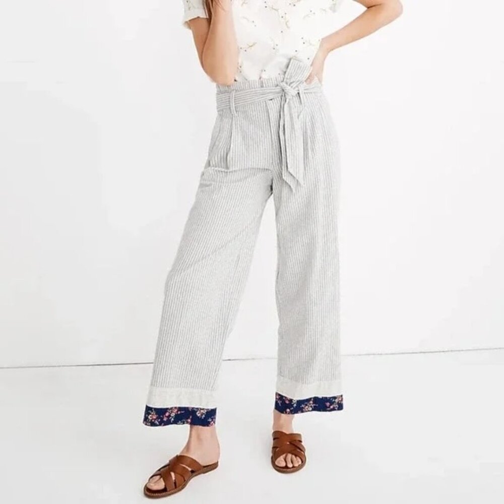 Madewell x The New Denim Project Patchwork Paperbag Pants Stripe